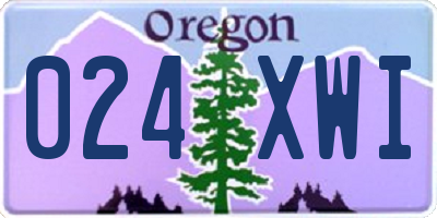 OR license plate 024XWI