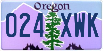 OR license plate 024XWK