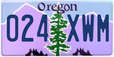 OR license plate 024XWM