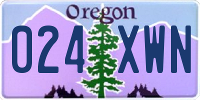 OR license plate 024XWN