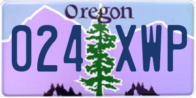 OR license plate 024XWP