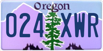 OR license plate 024XWR