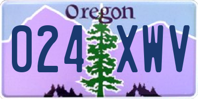 OR license plate 024XWV