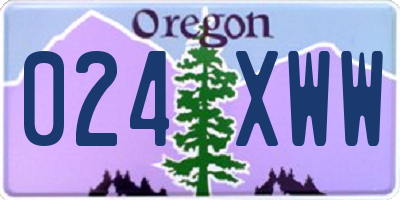 OR license plate 024XWW