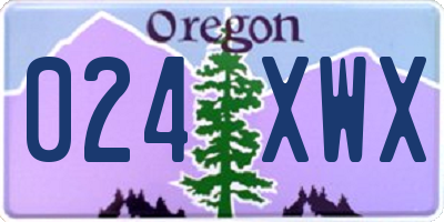 OR license plate 024XWX