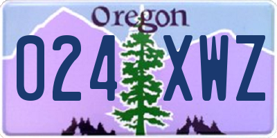 OR license plate 024XWZ