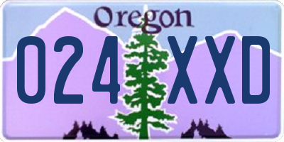 OR license plate 024XXD