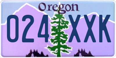 OR license plate 024XXK