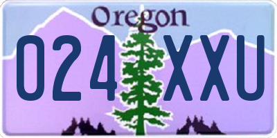 OR license plate 024XXU