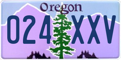 OR license plate 024XXV