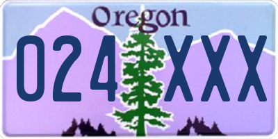 OR license plate 024XXX