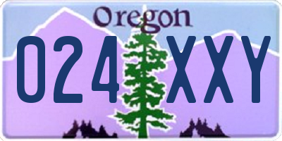 OR license plate 024XXY