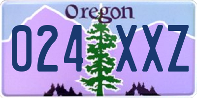 OR license plate 024XXZ