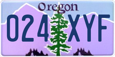 OR license plate 024XYF