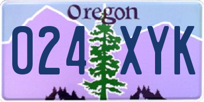 OR license plate 024XYK