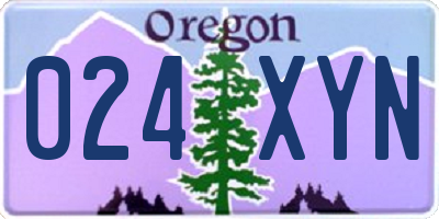 OR license plate 024XYN