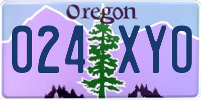 OR license plate 024XYO