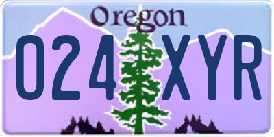 OR license plate 024XYR