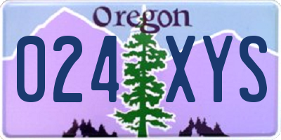 OR license plate 024XYS