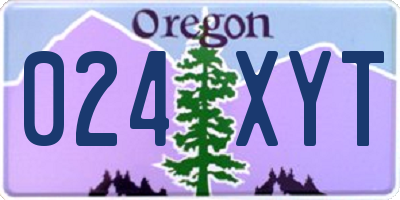 OR license plate 024XYT