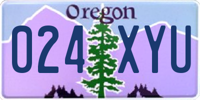 OR license plate 024XYU