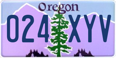 OR license plate 024XYV