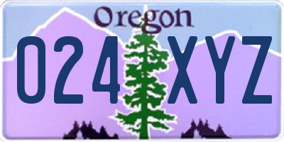 OR license plate 024XYZ