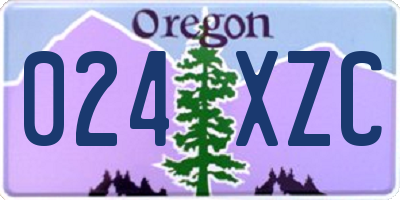 OR license plate 024XZC
