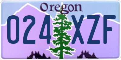 OR license plate 024XZF
