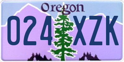 OR license plate 024XZK