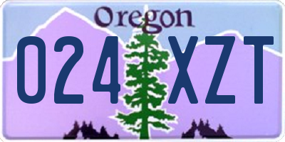 OR license plate 024XZT
