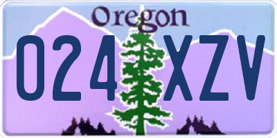 OR license plate 024XZV
