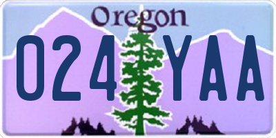 OR license plate 024YAA