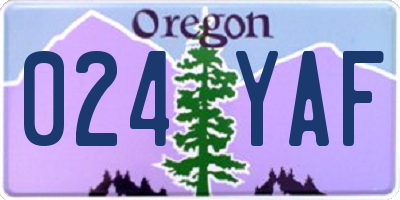 OR license plate 024YAF