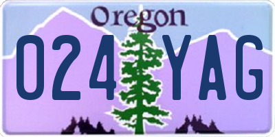OR license plate 024YAG