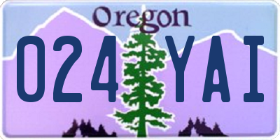 OR license plate 024YAI