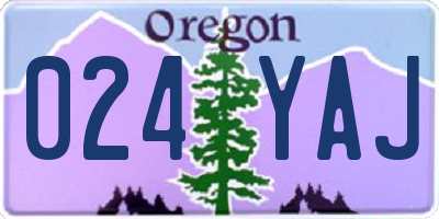 OR license plate 024YAJ
