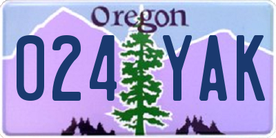 OR license plate 024YAK