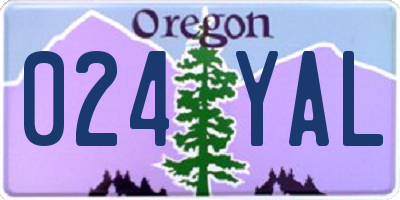 OR license plate 024YAL