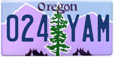 OR license plate 024YAM