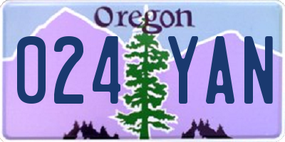 OR license plate 024YAN