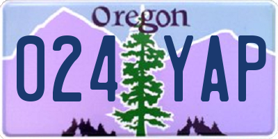 OR license plate 024YAP
