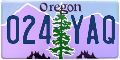 OR license plate 024YAQ
