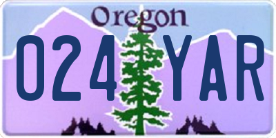 OR license plate 024YAR