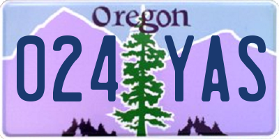 OR license plate 024YAS