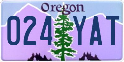 OR license plate 024YAT
