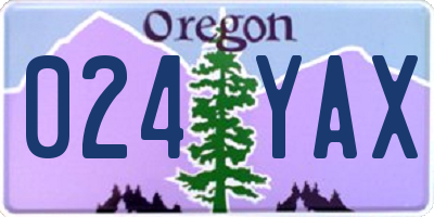 OR license plate 024YAX