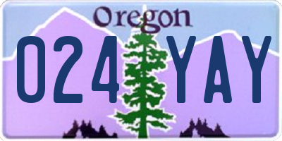 OR license plate 024YAY