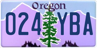 OR license plate 024YBA