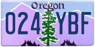 OR license plate 024YBF